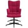 Sillón de relax con taburete terciopelo rojo tinto en Sillones | Comprar online en Foru.es