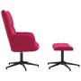 Sillón de relax con taburete terciopelo rojo tinto en Sillones | Comprar online en Foru.es