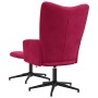 Sillón de relax con taburete terciopelo rojo tinto en Sillones | Comprar online en Foru.es