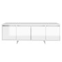 Mueble de TV madera contrachapada blanco brillo 120x30x40,5 cm de vidaXL, Muebles TV - Ref: Foro24-809581, Precio: 80,33 €, D...