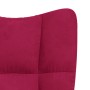 Sillón de relax con taburete terciopelo rojo tinto en Sillones | Comprar online en Foru.es