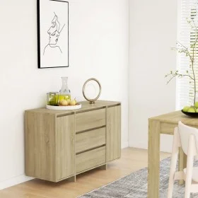 Aparador con 3 cajones contrachapado roble Sonoma 120x41x75 cm de vidaXL, Aparadores - Ref: Foro24-809614, Precio: 133,89 €, ...