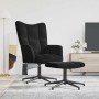 Sillón de relax con taburete terciopelo negro en Sillones | Comprar online en Foru.es