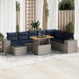 Set de sofás de jardín con cojines 9 pzas ratán sintético gris | Foro24.es | Tu tienda online para hogar, jardín y más Foro24.es