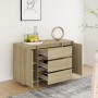 Aparador con 3 cajones contrachapado roble Sonoma 120x41x75 cm de vidaXL, Aparadores - Ref: Foro24-809614, Precio: 135,82 €, ...