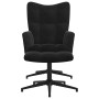Sillón de relax con taburete terciopelo negro en Sillones | Comprar online en Foru.es