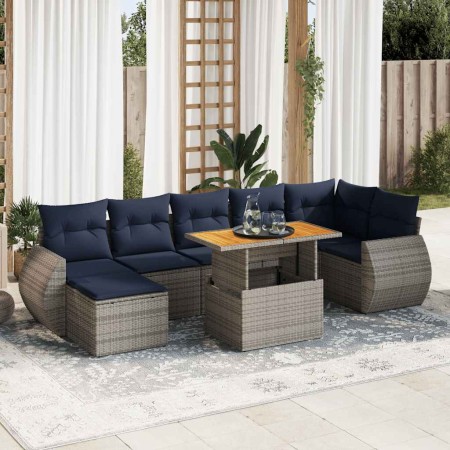 Set de sofás de jardín y cojines 8 piezas ratán sintético gris | Foro24.es | Tu tienda online para hogar, jardín y más Foro24.es