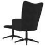 Sillón de relax con taburete terciopelo negro en Sillones | Comprar online en Foru.es
