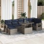 Set sofás jardín y cojines 8 pzas ratán sintético acacia gris de , Conjuntos de jardín - Ref: Foro24-3326522, Precio: 625,92 ...