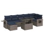 Set sofás jardín y cojines 8 pzas ratán sintético acacia gris de , Conjuntos de jardín - Ref: Foro24-3326522, Precio: 625,92 ...