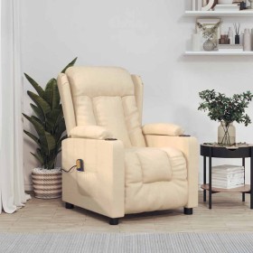 Sillón de masaje de tela color crema de , Sillones de masaje eléctricos - Ref: Foro24-339067, Precio: 229,00 €, Descuento: -5%%