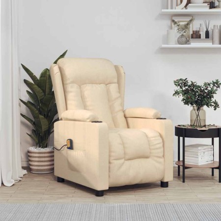Sillón de masaje de tela color crema de , Sillones de masaje eléctricos - Ref: Foro24-339067, Precio: 229,00 €, Descuento: -5%%