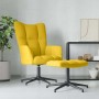 Sillón de relax con taburete terciopelo amarillo mostaza en Sillones | Comprar online en Foru.es
