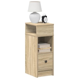 Mesillas de noche 2 uds con cajón roble sonoma 25x31x66 cm de , Mesitas de noche - Ref: Foro24-858619, Precio: 94,49 €, Descu...