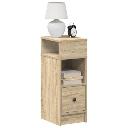 Mesillas de noche 2 uds con cajón roble sonoma 25x31x66 cm de , Mesitas de noche - Ref: Foro24-858619, Precio: 94,49 €, Descu...