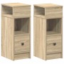 Mesillas de noche 2 uds con cajón roble sonoma 25x31x66 cm de , Mesitas de noche - Ref: Foro24-858619, Precio: 94,49 €, Descu...