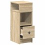 Mesillas de noche 2 uds con cajón roble sonoma 25x31x66 cm de , Mesitas de noche - Ref: Foro24-858619, Precio: 94,49 €, Descu...