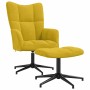 Sillón de relax con taburete terciopelo amarillo mostaza en Sillones | Comprar online en Foru.es