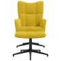 Sillón de relax con taburete terciopelo amarillo mostaza en Sillones | Comprar online en Foru.es