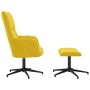 Sillón de relax con taburete terciopelo amarillo mostaza en Sillones | Comprar online en Foru.es