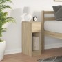 Mesilla de noche con cajón roble sonoma 20x36x60 cm de , Mesitas de noche - Ref: Foro24-858699, Precio: 47,26 €, Descuento: %