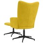 Sillón de relax con taburete terciopelo amarillo mostaza en Sillones | Comprar online en Foru.es