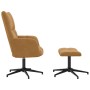 Sillón de relax con taburete terciopelo marrón en Sillones | Comprar online en Foru.es