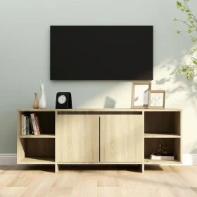 Mueble para TV madera contrachapada roble Sonoma 130x35x50 cm de vidaXL, Muebles TV - Ref: Foro24-809587, Precio: 85,83 €, De...