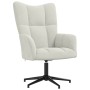 Sillón de relax con taburete terciopelo blanco crema en Sillones | Comprar online en Foru.es