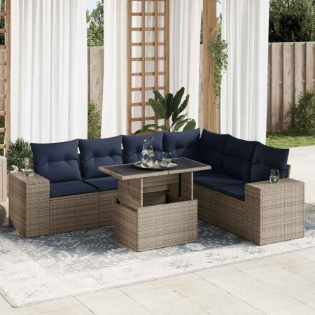 Juego Sofá Jardín 14 Piezas con Cojines Gris Poli Ratán Acacia | Foro24.es | Tu tienda online para hogar, jardín y más Foro24.es