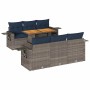Set de sofás de jardín 7 pzas con cojines ratán sintético gris de , Conjuntos de jardín - Ref: Foro24-3327113, Precio: 572,25...