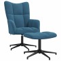 Sillón de relax con taburete terciopelo azul en Sillones | Comprar online en Foru.es