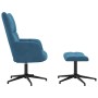 Sillón de relax con taburete terciopelo azul en Sillones | Comprar online en Foru.es