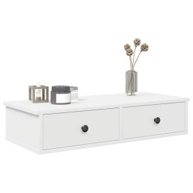 Estante de pared con cajones de madera contrachapada blanco de , Estantes y estanterías - Ref: Foro24-859950, Precio: 64,12 €...