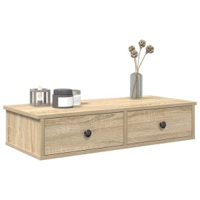 Estante de pared con cajones madera contrachapada roble sonoma de , Estantes y estanterías - Ref: Foro24-859952, Precio: 52,0...