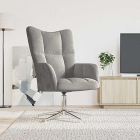 Sillón de relax de terciopelo gris claro en Sillones | Comprar online en Foru.es