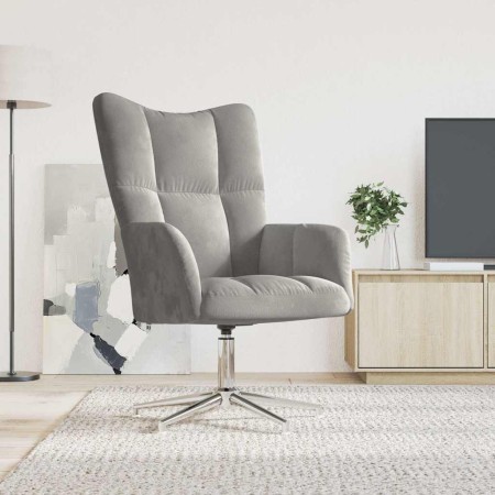 Sillón de relax de terciopelo gris claro en Sillones | Comprar online en Foru.es