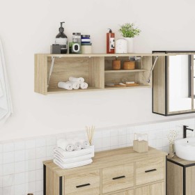 Mueble de pared baño madera ingeniería roble sonoma 100x25x30cm de , Tocadores de baño - Ref: Foro24-860096, Precio: 64,01 €,...