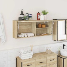Mueble de pared baño madera ingeniería roble sonoma 100x25x40cm de , Tocadores de baño - Ref: Foro24-860105, Precio: 81,45 €,...