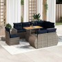 Set de sofás de jardín con cojines 9 pzas ratán sintético gris | Foro24.es | Tu tienda online para hogar, jardín y más Foro24.es