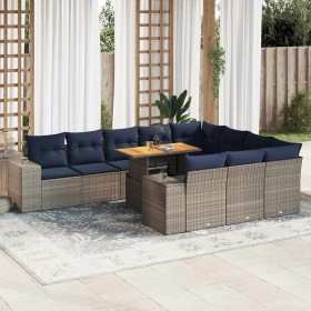 Comprar Set de sofás de jardín 11 pzas y cojines