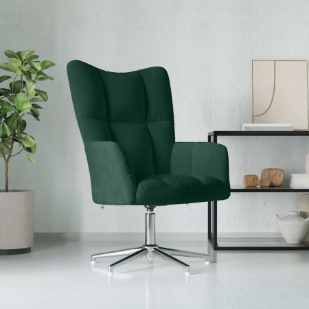 Sillón de relax de terciopelo verde oscuro en Sillones | Comprar online en Foru.es