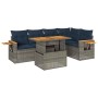 Set sofás jardín y cojines 6 pzas ratán sintético acacia gris de , Conjuntos de jardín - Ref: Foro24-3327603, Precio: 498,83 ...