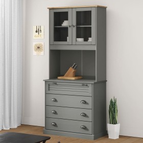 Aparador alto VIGO madera maciza de pino gris 80x40x175 cm de , Aparadores - Ref: Foro24-3200585, Precio: 304,99 €, Descuento: %