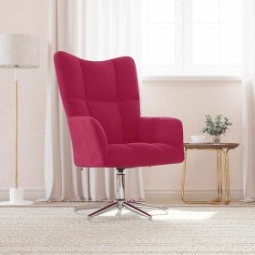 Sillón de relax de terciopelo rojo vino tinto en Sillones | Comprar online en Foru.es