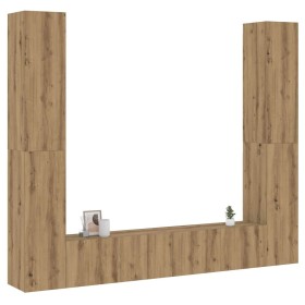 Muebles de TV de pared 6 uds madera ingeniería roble artesanal de , Muebles TV - Ref: Foro24-3328986, Precio: 292,08 €, Descu...