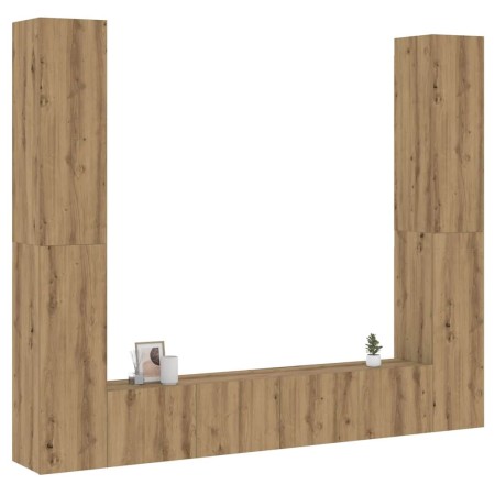 Muebles de TV de pared 6 uds madera ingeniería roble artesanal de , Muebles TV - Ref: Foro24-3328986, Precio: 292,08 €, Descu...