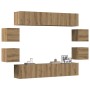 Mueble para TV de pared madera contrachapada artesanal 8 piezas de , Muebles TV - Ref: Foro24-3328950, Precio: 277,04 €, Desc...