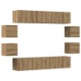 Mueble para TV de pared madera contrachapada artesanal 8 piezas de , Muebles TV - Ref: Foro24-3328950, Precio: 277,04 €, Desc...