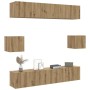 Mueble para TV de pared madera contrachapada artesanal 6 piezas de , Muebles TV - Ref: Foro24-3328990, Precio: 231,52 €, Desc...